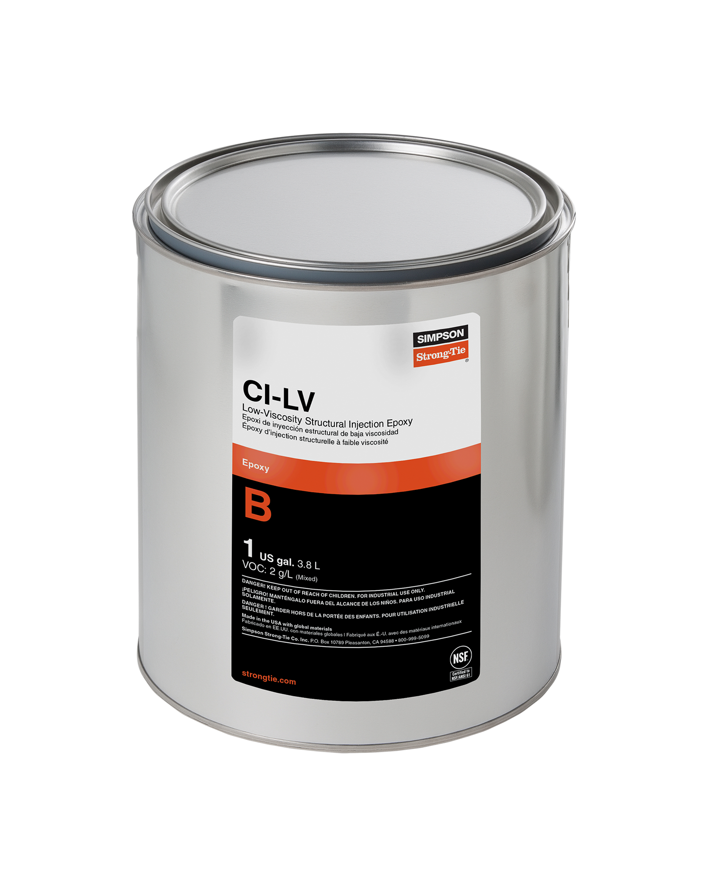 Simpson Strong-Tie CILV32 CI-LV™ Low-Viscosity Structural Injection Epoxy (32 oz.) (Pack of 5)