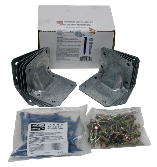 Simpson Strong-Tie HGAM10KTA HGAM Hurricane Gusset Angle for Masonry with Screws (10-Qty) (Pack of 6)