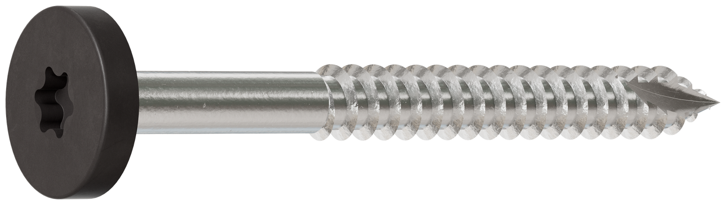 Simpson Strong-Tie T08175FS75GR04 Fascia Board Screw — #8 x 1-3/4 in. T-20 6-Lobe Pancake Head Type 316, Gray 04 (75-Qty) (Pack of 500)