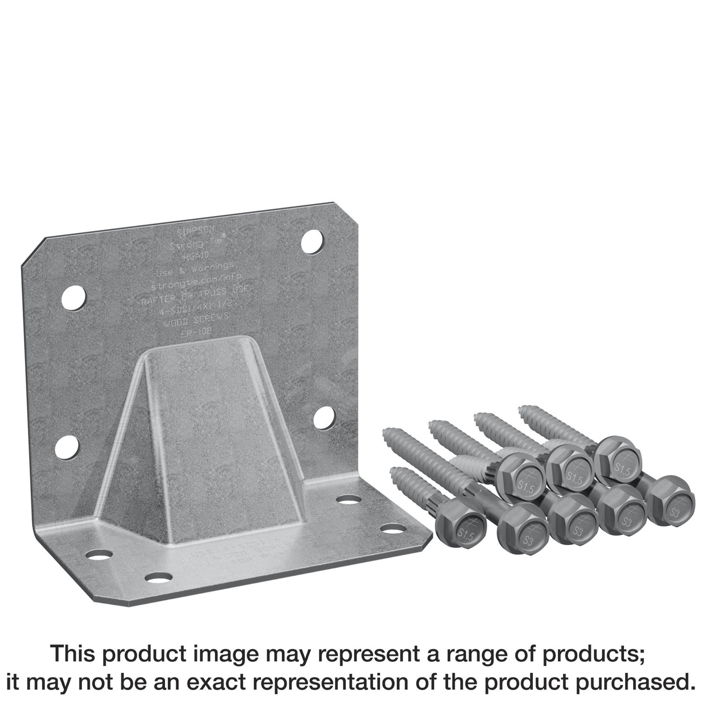 Simpson Strong-Tie HGA10KT HGA Galvanized Hurricane Gusset Angle with SDS Screws (10-Qty) (Pack of 6)
