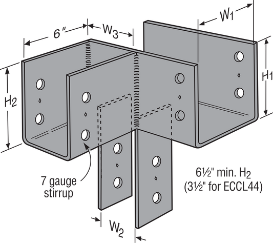 Simpson Strong-Tie ECCLL444 ECCLL L-Shape End Column Cap for 4x Beams, 4x Post, Skewed Left