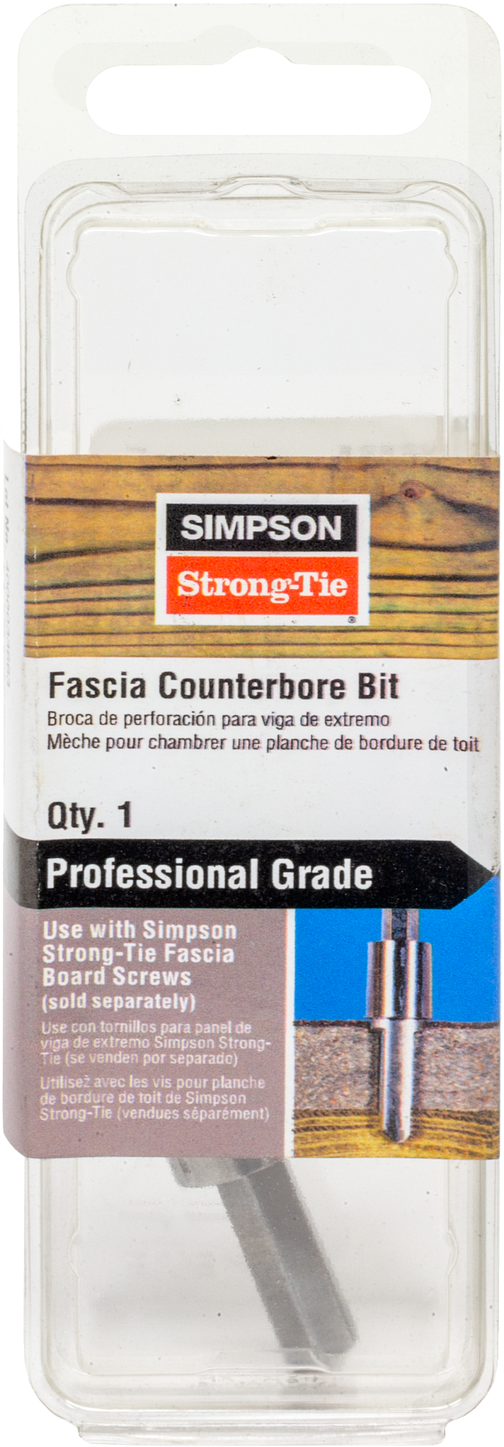 Simpson Strong-Tie FSBIT Fascia Counterbore Bit — Type 316 Stainless Steel (Pack of 5)