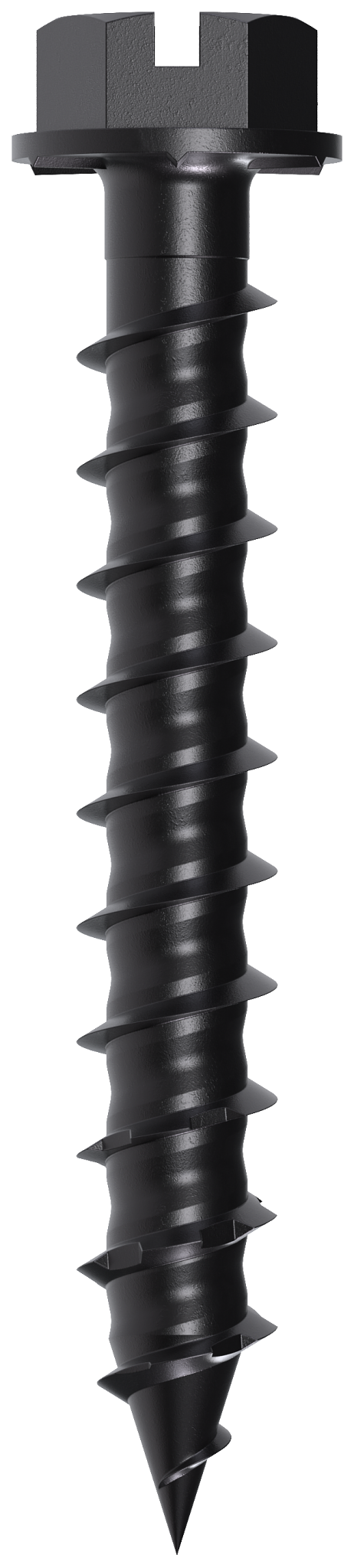Simpson Strong-Tie TNTBL25134H Titen Turbo™ — 1/4 in. x 1-3/4 in. Hex-Head Concrete and Masonry Screw, Black (100-Qty) (Pack of 5)