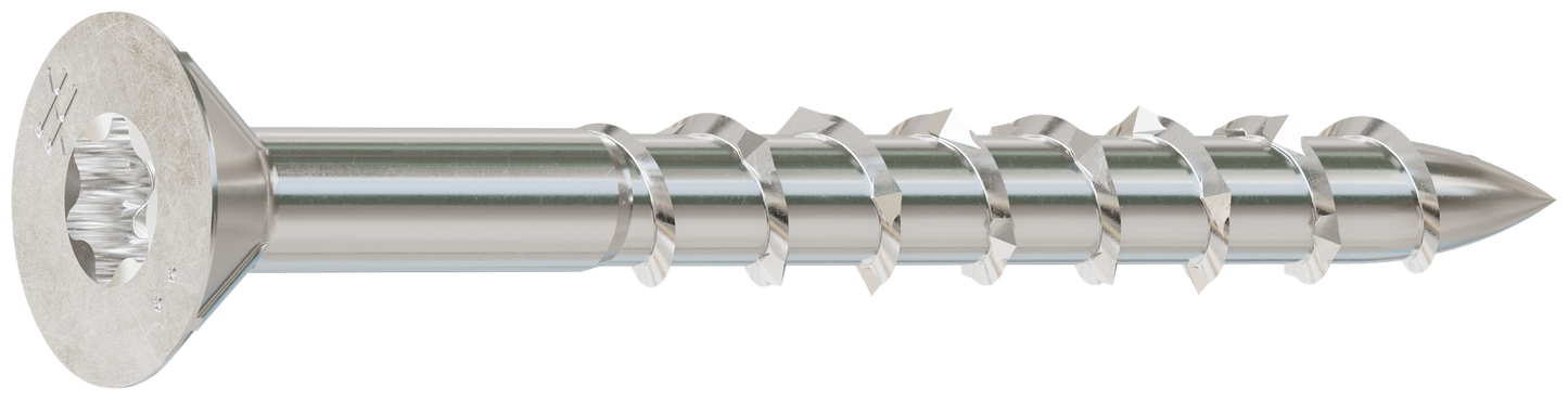 Simpson Strong-Tie S08162WP5 Deck-Drive™ DWP WOOD SS Screw — #8 x 1-5/8 in. T-20, Flat Head, Type 305 (5 lb.) (Pack of 6)