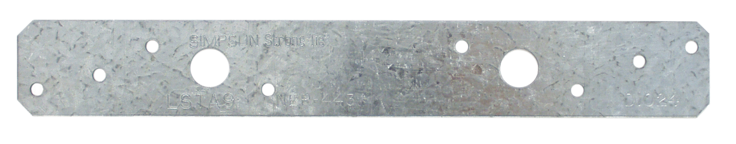 Simpson Strong-Tie LSTA9 LSTA 1-1/4 in. x 9 in. 20-Gauge Galvanized Strap Tie (Pack of 18200)