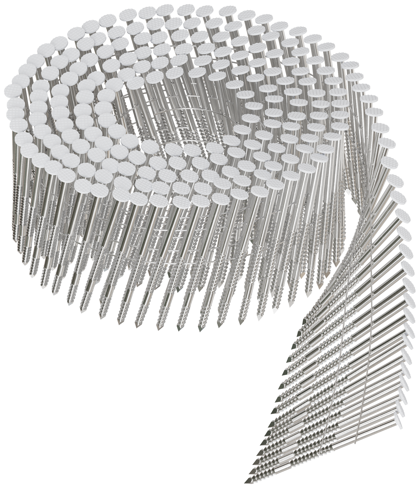 Simpson Strong-Tie S13A200CWH 15° Wire Coil, Painted Full Round Head, Ring-Shank Nail — 2 in. x .092 in. Type 304, White (3600-Qty) (Pack of 90)