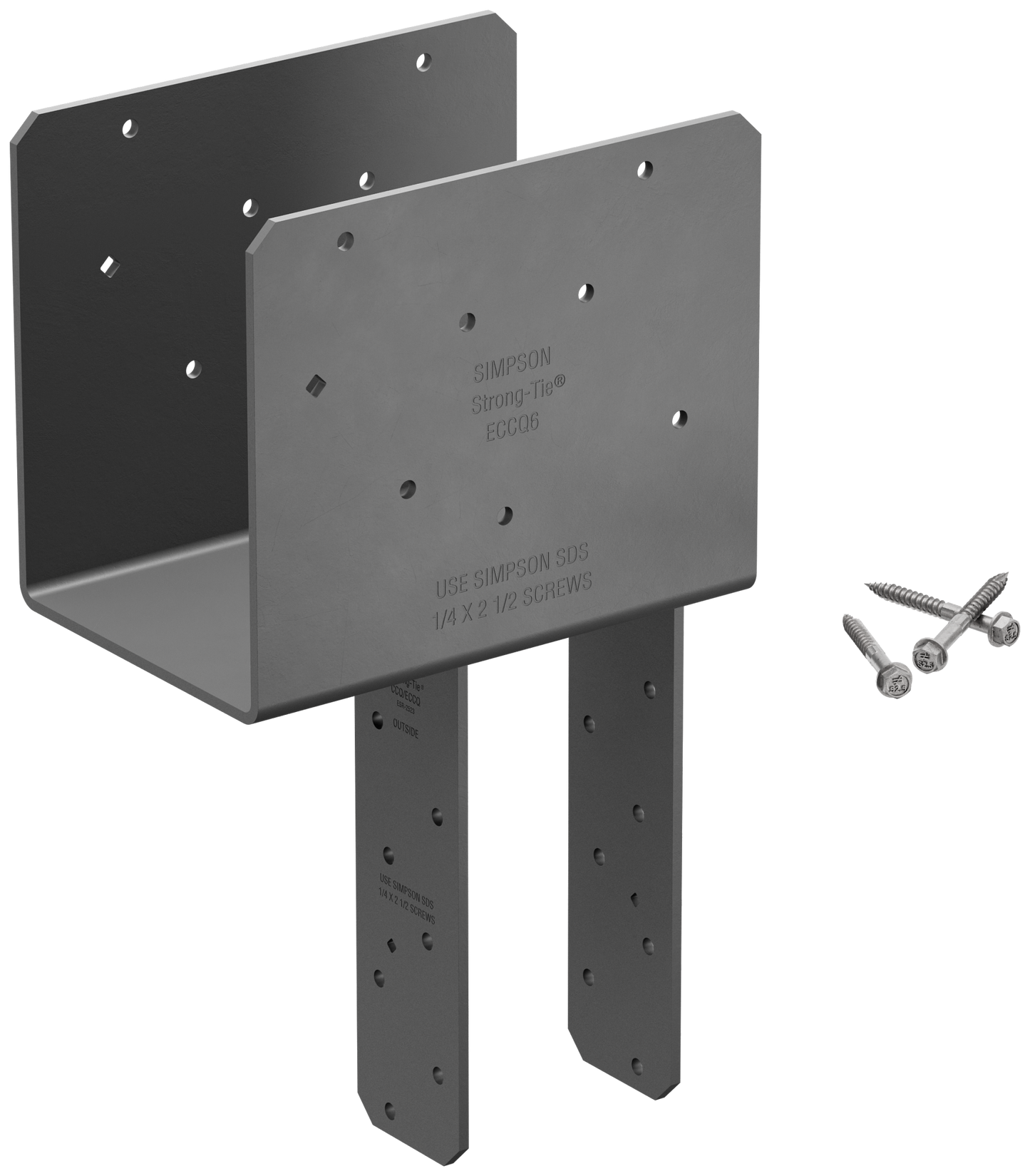 Simpson Strong-Tie ECCQ64SDS2.5 ECCQ™ End Column Cap for 6x Beam, 4x Post, with Strong-Drive® SDS Screws (Pack of 3)