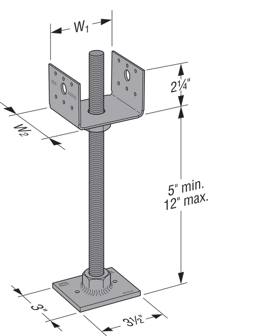 Simpson Strong-Tie PPBF44 PPBF™ Adjustable Porch Post Base for 4x4 (Pack of 8)