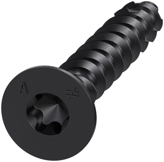 Simpson Strong-Tie TNTBL25134TF Titen Turbo™ — 1/4 in. x 1-3/4 in. 6-Lobe Flat-Head Concrete and Masonry Screw, Black (100-Qty) (Pack of 5)