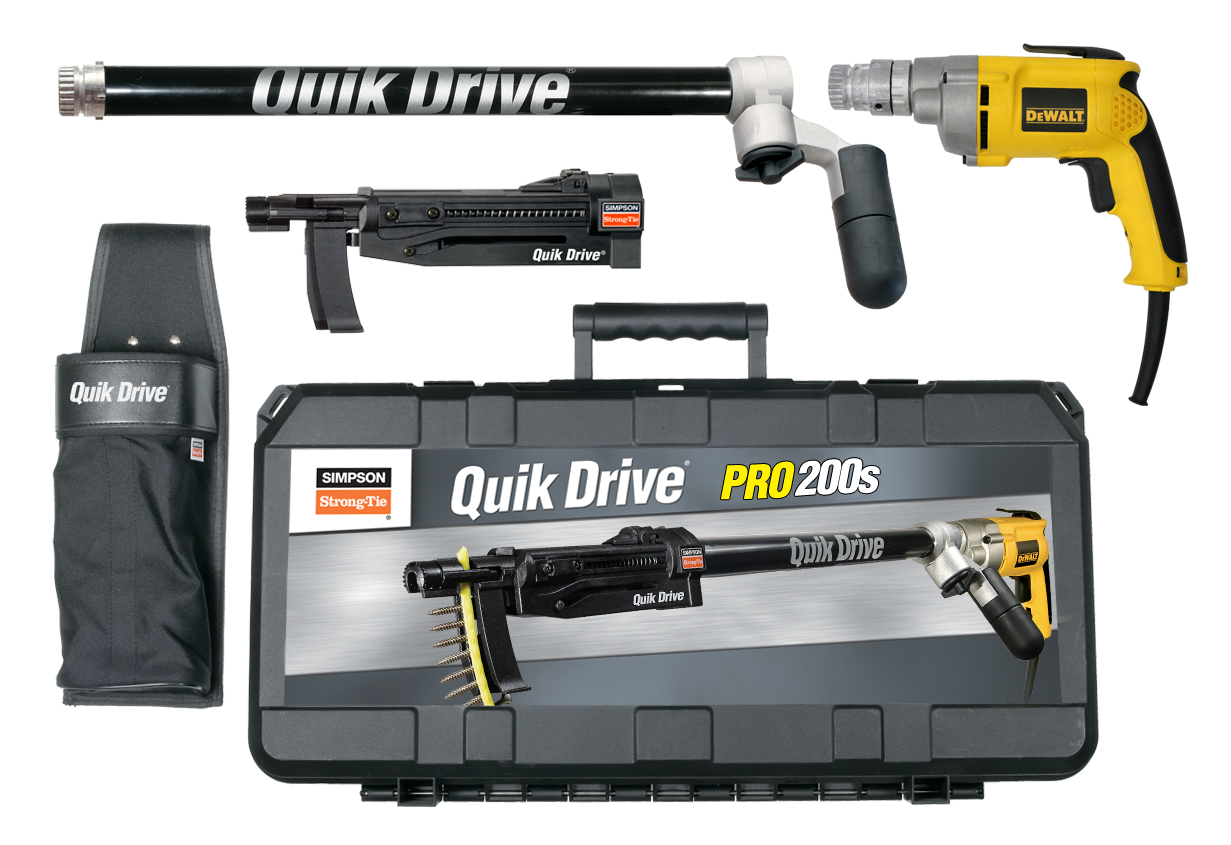 Simpson Strong-Tie PRO200SD25K Quik Drive® PRO200SG2 Multi-Purpose System w/ DeWalt® 2500 RPM Screwdriver Motor (Pack of 60)