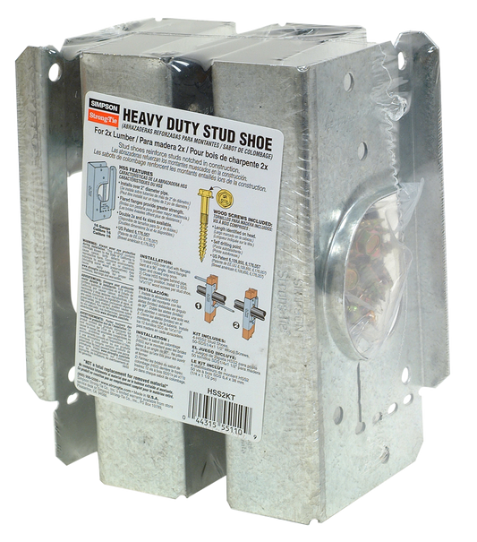 Simpson Strong-Tie HSS2KT HSS Galvanized Stud Shoe for 2x, with Strong-Drive® SDS Screws (4-Qty) (Pack of 600)