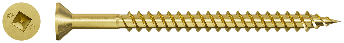 Simpson Strong-Tie WSCT212S WSCT Roofing Tile Screw (Collated) — #8 x 2-1/2 in. #3 Square, Flat Head, Zinc (1500-Qty) (Pack of 100)