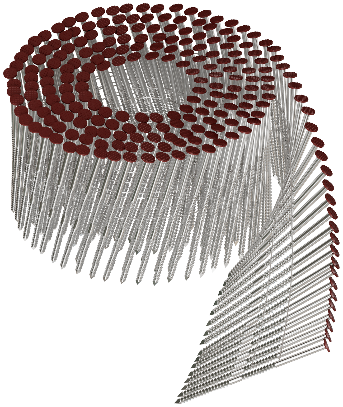 Simpson Strong-Tie S13A250CCR 15° Wire Coil, Painted Full Round Head, Ring-Shank Nail — 2-1/2 in. x .092 in. Type 304, Redwood (3600-Qty) (Pack of 90)