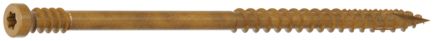 Simpson Strong-Tie FT07300R100 Finish Trim Screw — #7 x 3 in. T10, Trim-Head, Quik Guard®, Tan (100-Qty)