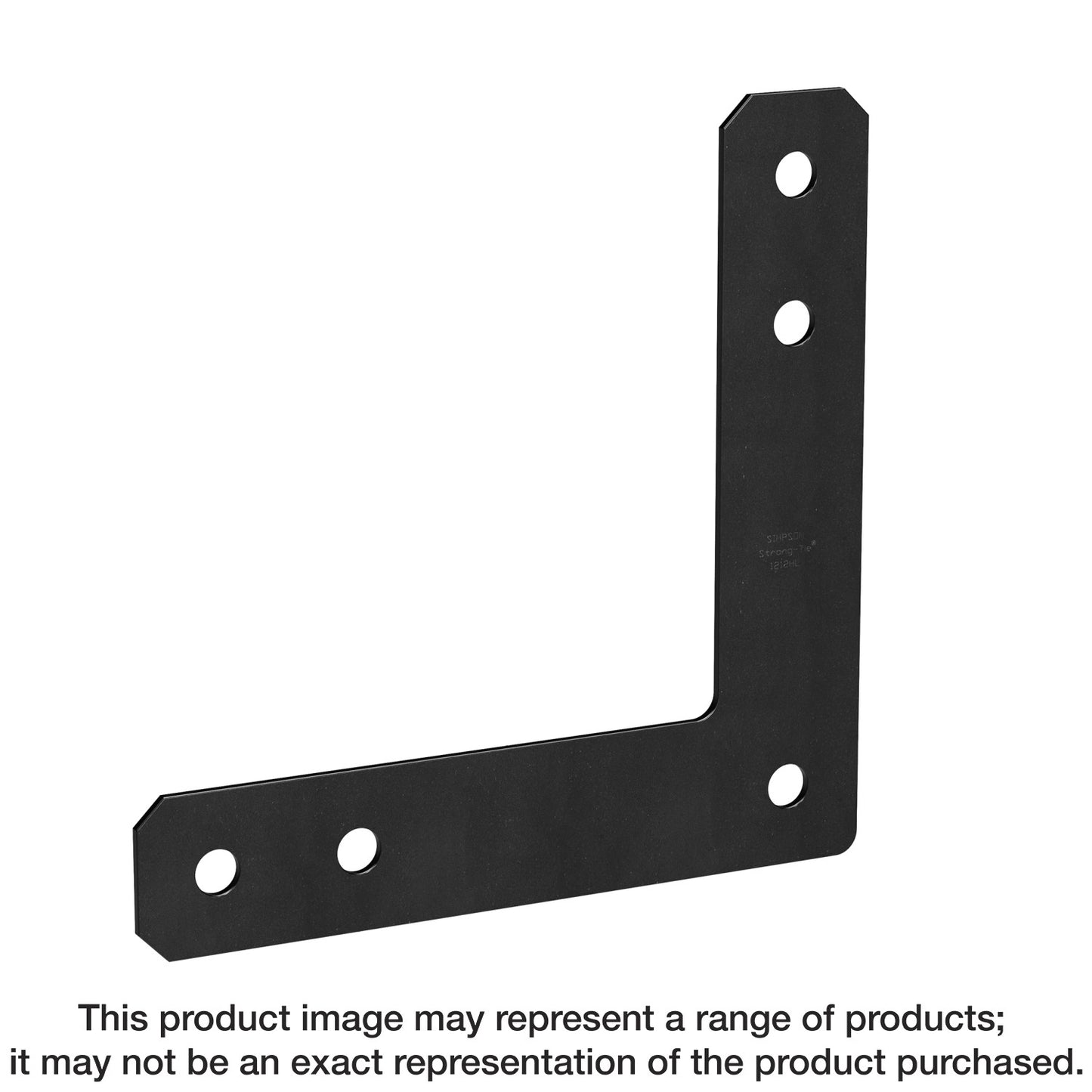 Simpson Strong-Tie 1212HLPC HLPC 12 in. x 12 in. 7-Gauge Black Powder-Coated Ornamental L Strap (Pack of 5)