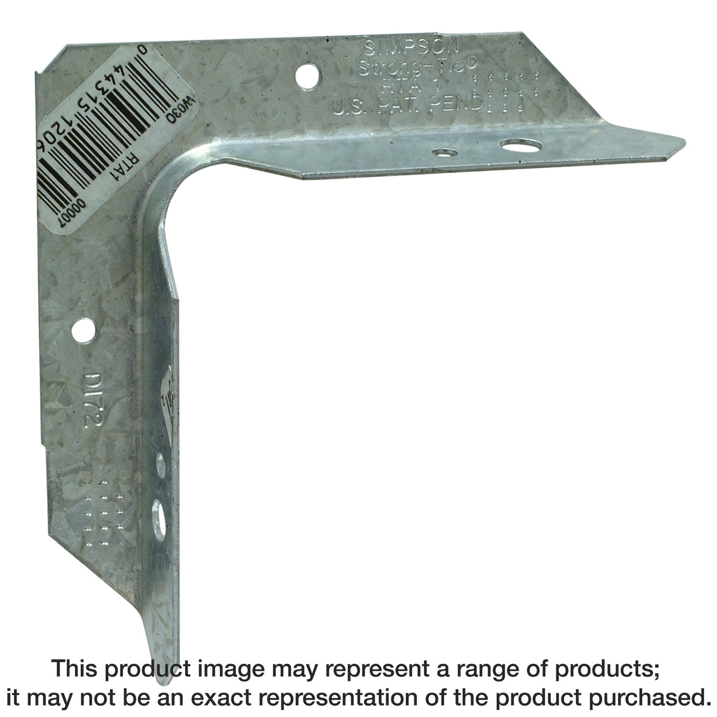 Simpson Strong-Tie RTA1 RTA 18-Gauge Rigid Tie® Angle for 1x1 Joist/Post