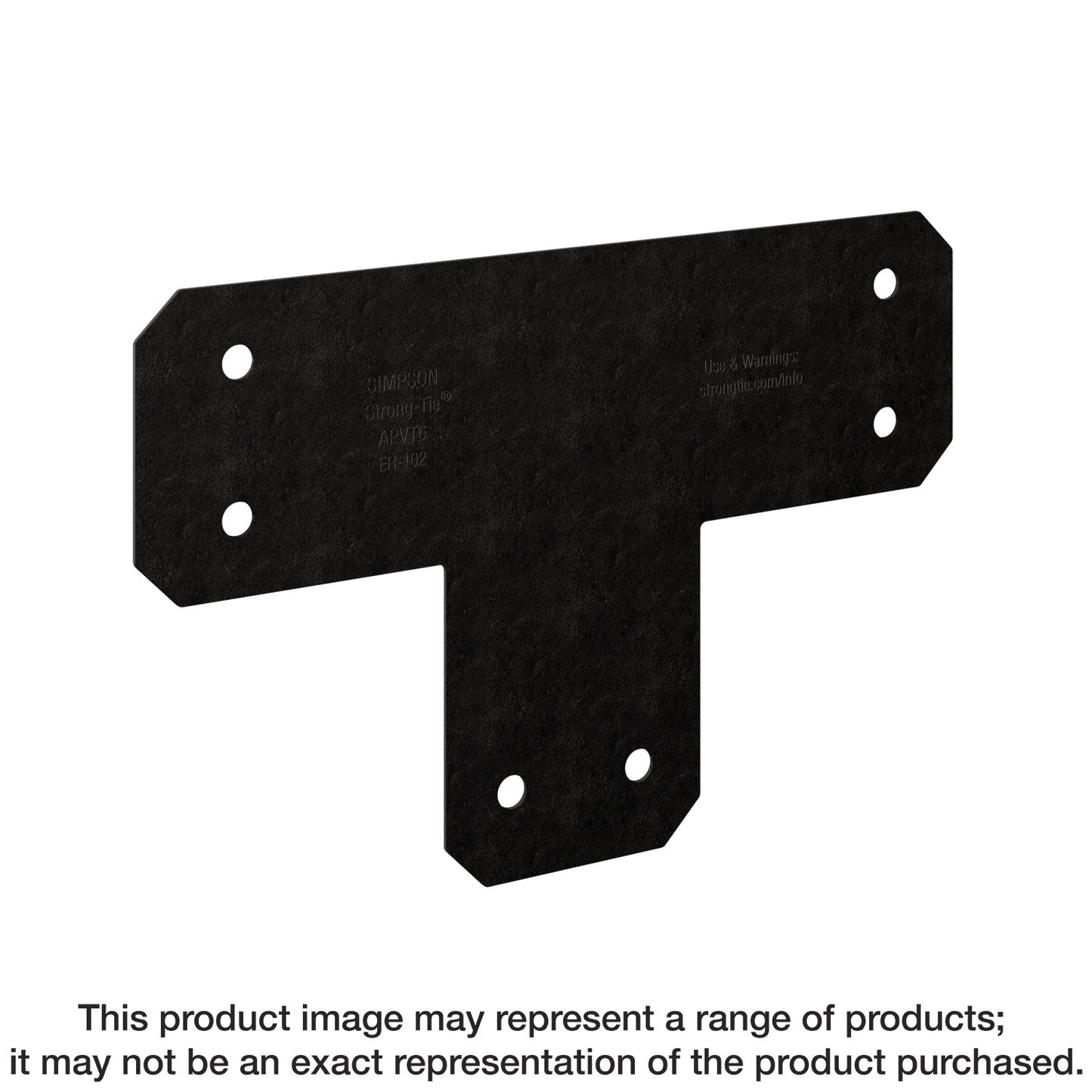 Simpson Strong-Tie APVT6 Outdoor Accents® Avant Collection™ ZMAX®, Black Powder-Coated T Strap for 6x6 (Pack of 8)