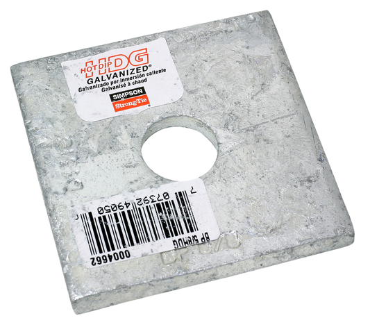Simpson Strong-Tie BP 5/8HDG BP 2-1/2 in. x 2-1/2 in. Hot-Dip Galvanized Bearing Plate with 5/8 in. Bolt Dia. (Pack of 2000)