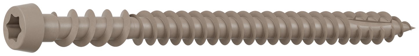 Simpson Strong-Tie DCU234GR01MB Deck-Drive™ DCU COMPOSITE Screw — #10 x 2-3/4 in. T20, Quik Guard®, Gray 01 (1750-Qty) (Pack of 64)