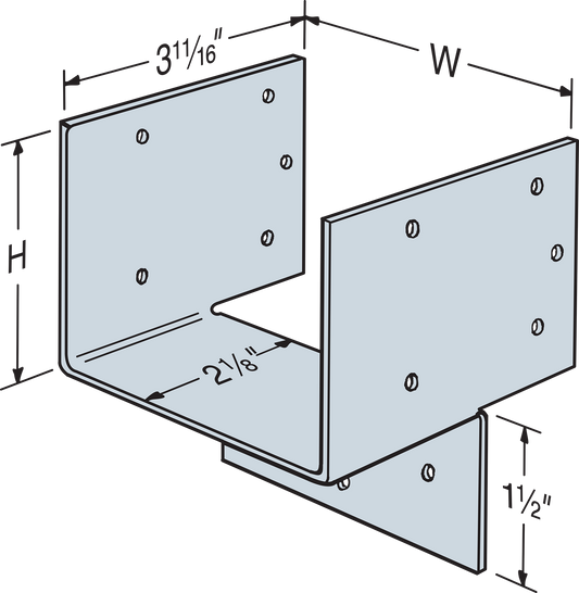 Simpson Strong-Tie HH4 HH Galvanized Header Hanger for 4x