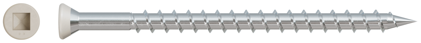 Simpson Strong-Tie DTH212S305TN Trim-Head Screw — Sharp Point (Collated) — #7 x 3-1/2 in. #2 Square Type 305 Tan (1000-Qty)