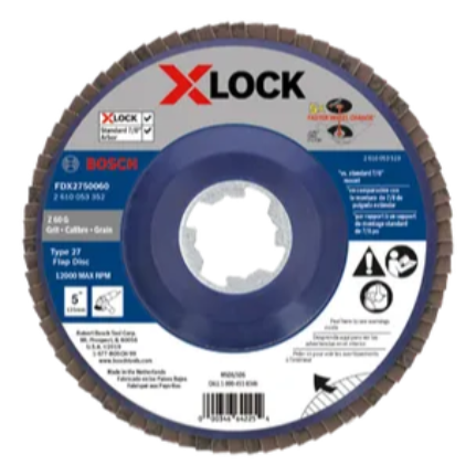 BOSCH FDX2750060 5 In. X-LOCK Arbor Type 27 60 Grit Flap Disc