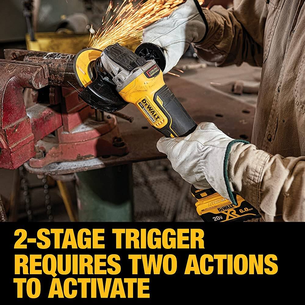 DEWALT DCG413R2 4.5 in. 20V MAX* XR® Paddle Switch Small Angle Grinder Kit with Kickback Brake