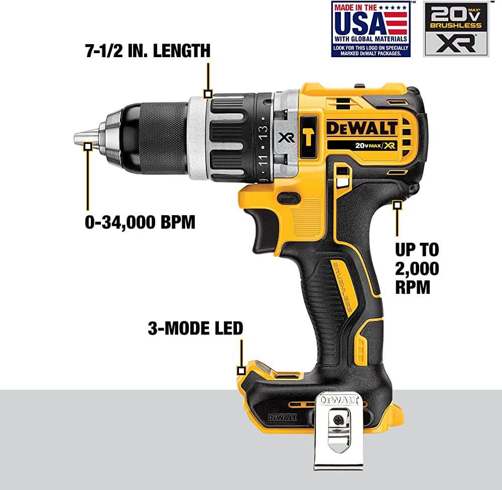 DEWALT DCK287D1M1 20V MAX* XR® cordless HAMMER DRILL/DRIVER & IMPACT DRIVER COMBO KIT