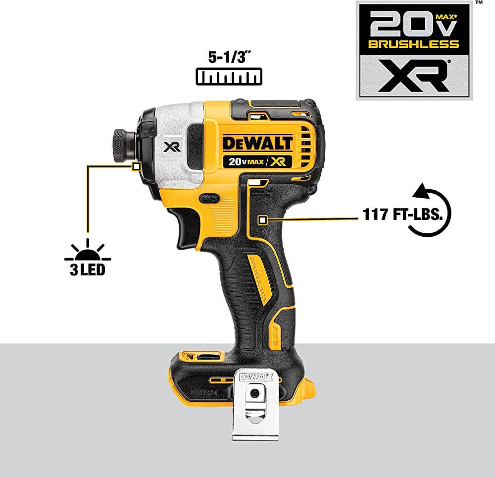 DEWALT DCK287D1M1 20V MAX* XR® cordless HAMMER DRILL/DRIVER & IMPACT DRIVER COMBO KIT