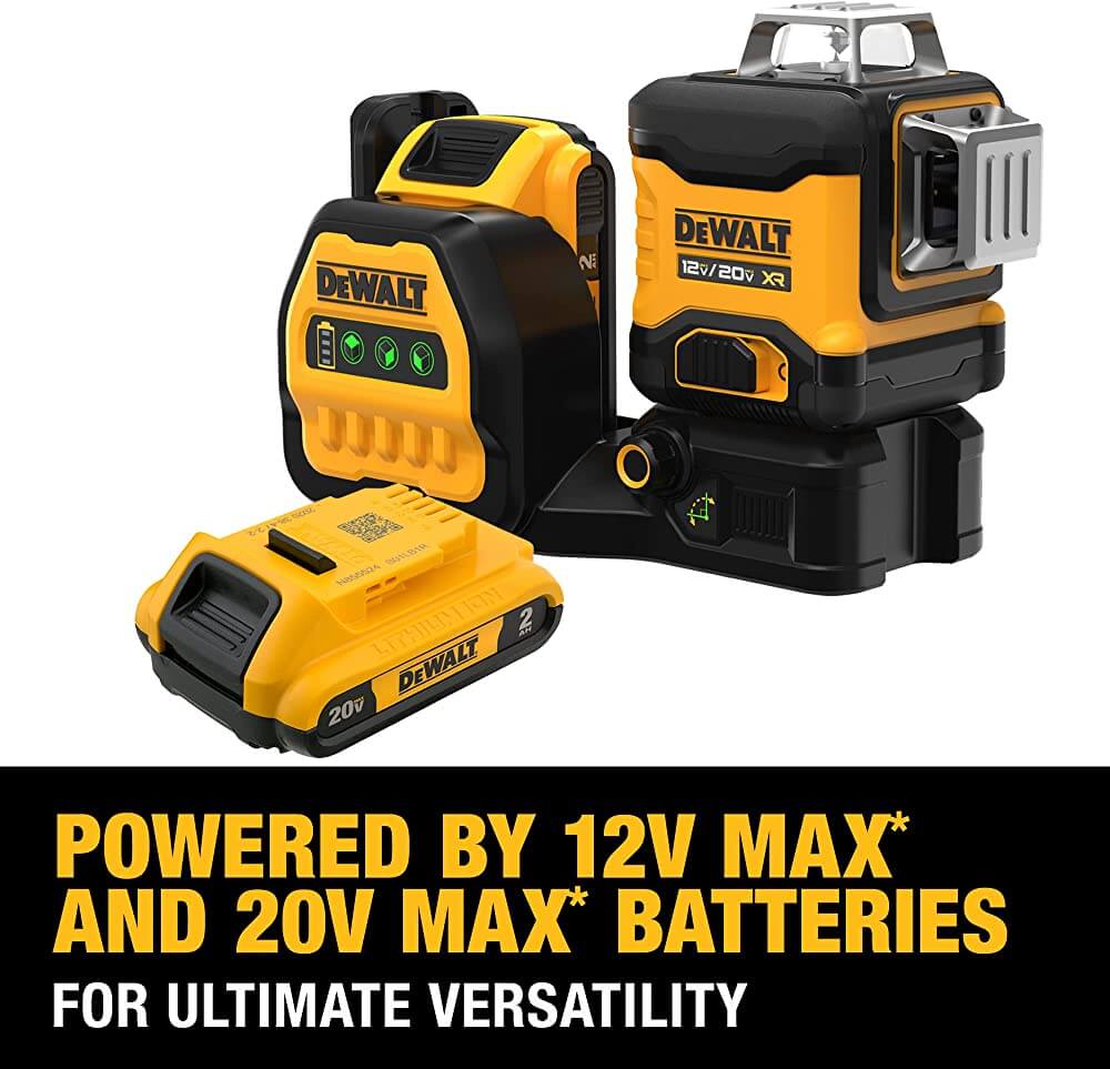 DEWALT DCLE34030G 20V MAX* XR® 3 x 360 Green Laser
