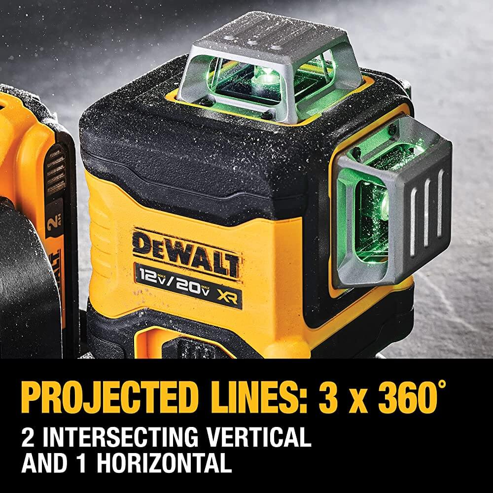 DEWALT DCLE34030G 20V MAX* XR® 3 x 360 Green Laser