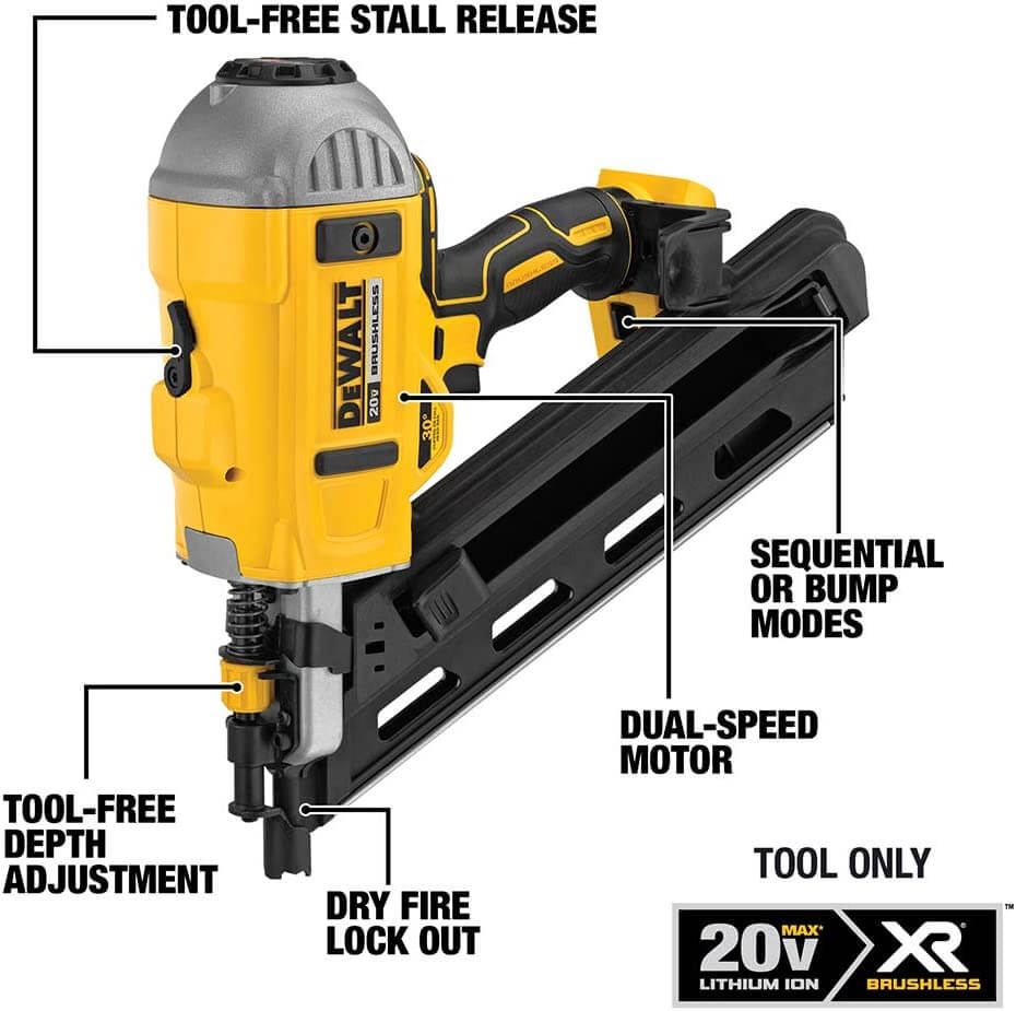 DEWALT DCN692B 20V MAX* Cordless 30° Paper Collated Framing Nailer