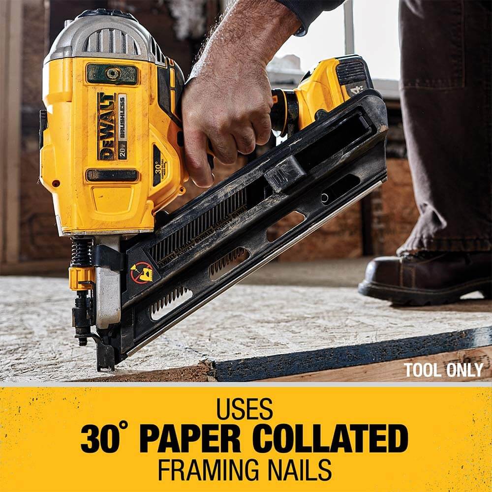 DEWALT DCN692B 20V MAX* Cordless 30° Paper Collated Framing Nailer