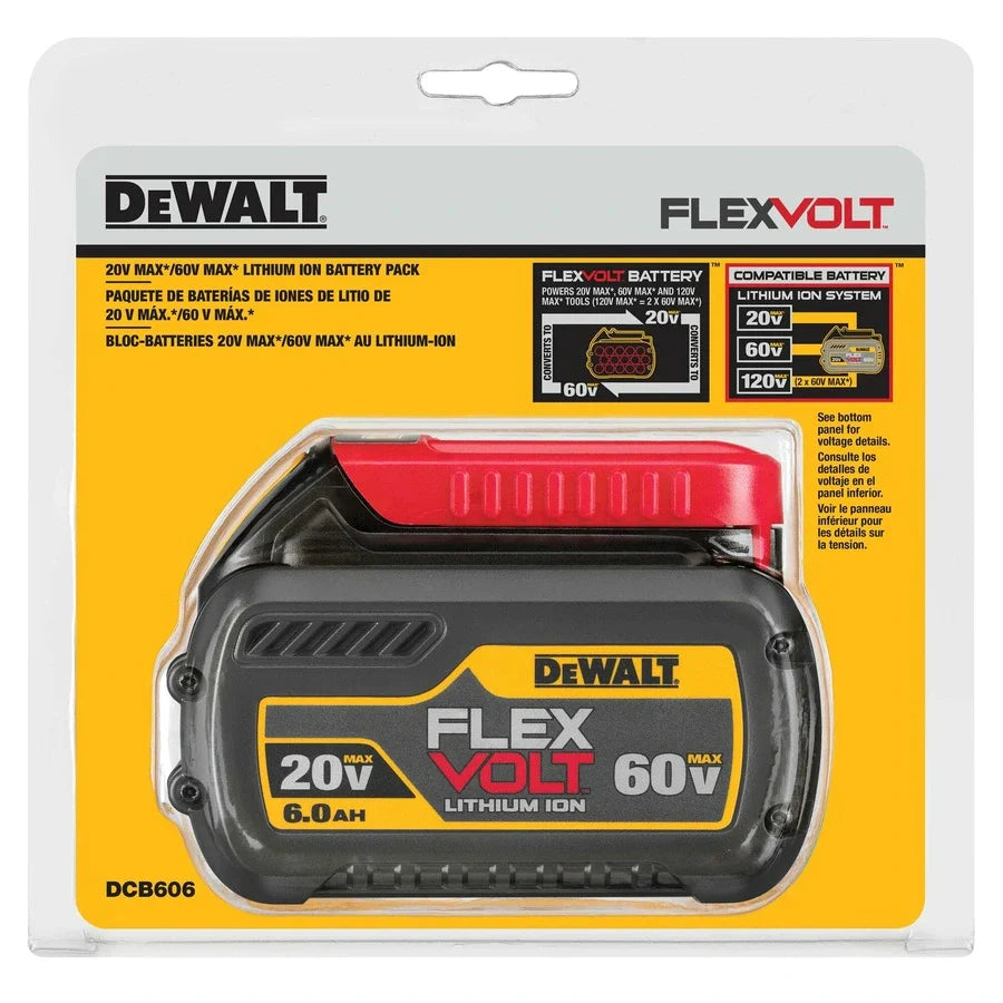 DEWALT DCB606 FLEXVOLT® 20/60V MAX* BATTERY PACK 6.0AH
