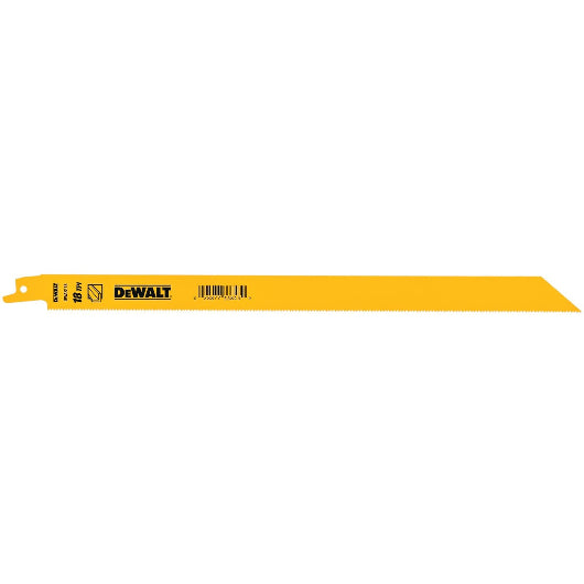 DEWALT DW4822 12 in. 18 TPI Straight Back Bi-Metal Reciprocating Blade (5 Pk)