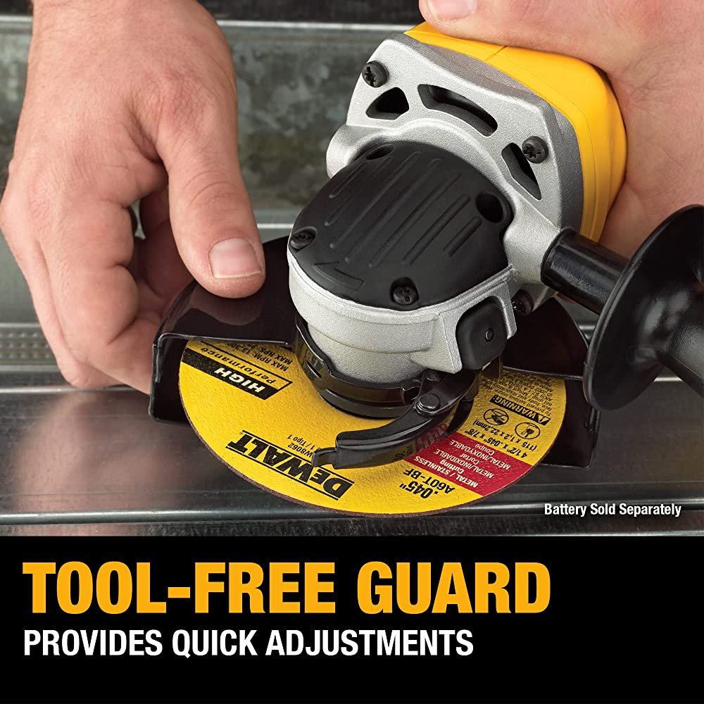 Amoladora DEWALT DCG412B 20V MAX* de iones de litio de 4-1/2” (solo herramienta)