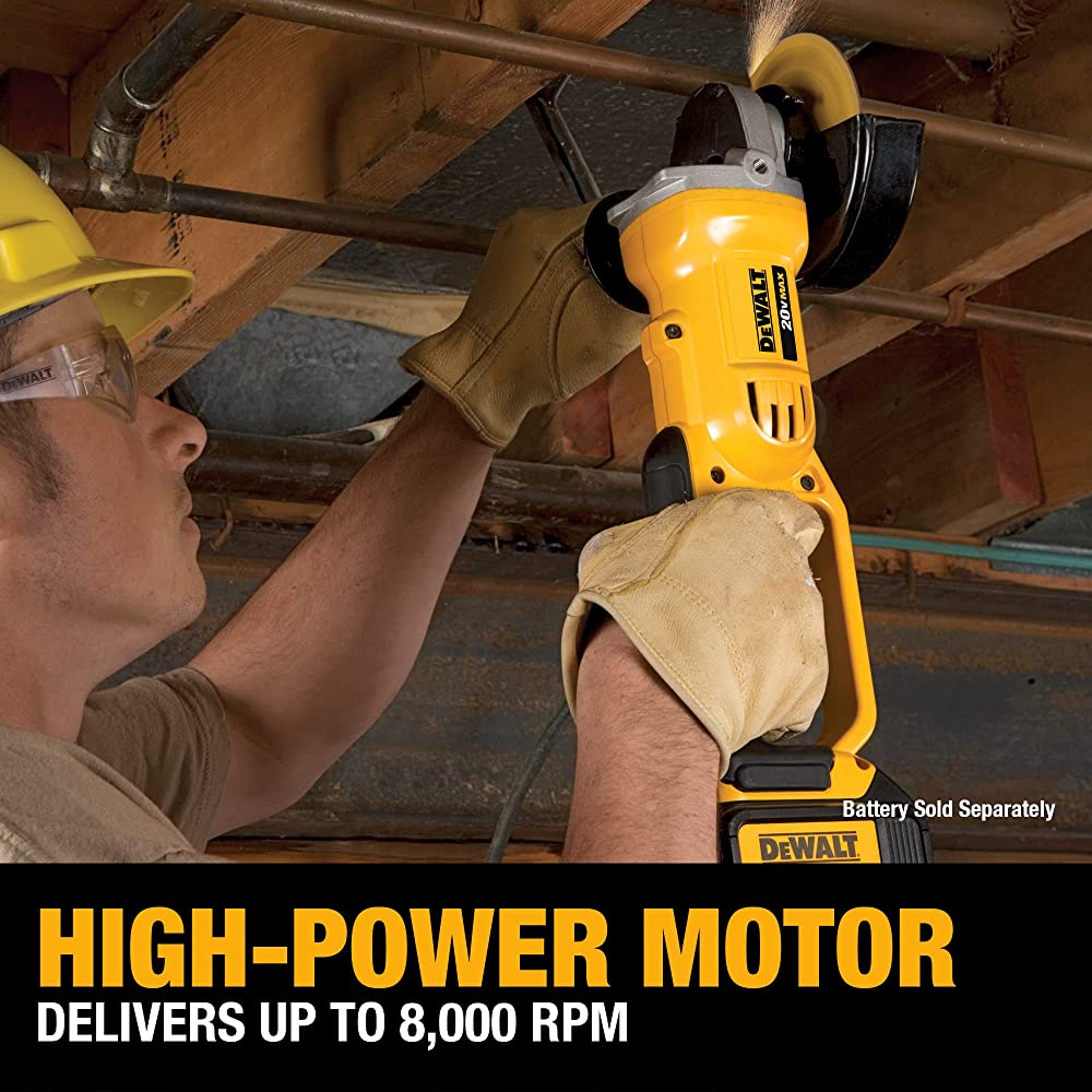 Amoladora DEWALT DCG412B 20V MAX* de iones de litio de 4-1/2” (solo herramienta)