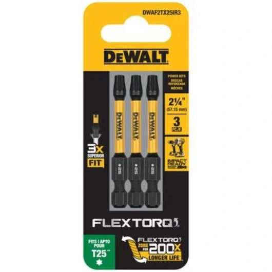 DeWalt DWAF2TX25IR3 2.25In Torx T25 FlexTorq 3Pk