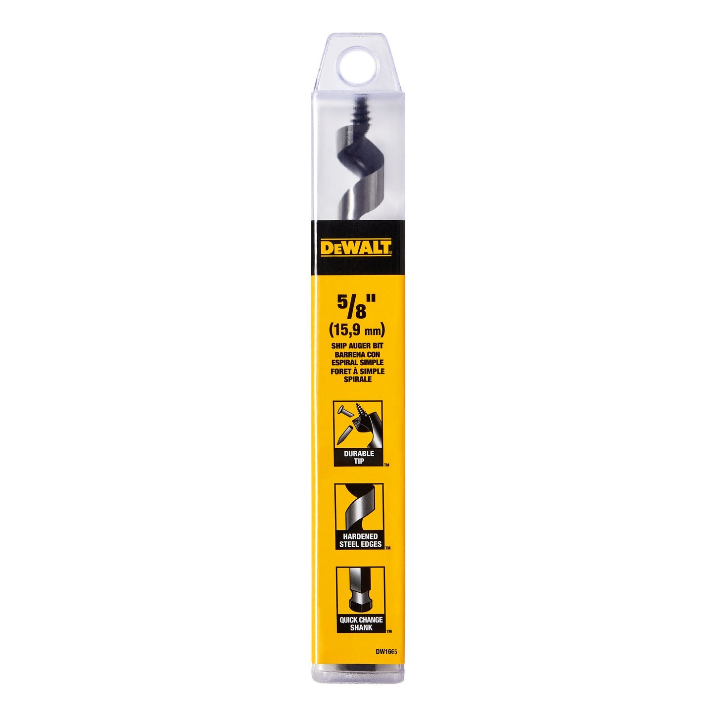 DeWalt DW1674 Drill Bit, Ship Auger, 1-1/4 Inch X 6 Inch