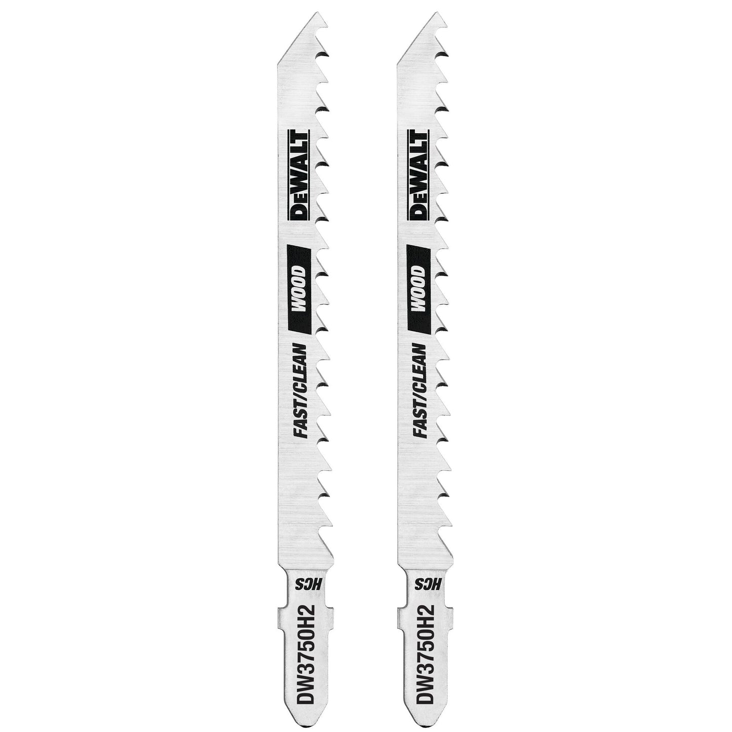DeWalt DW3753H 4-Inch 6 Tpi Fast Clean Cut Wood High Carbon Steel T-Shank Jig Saw Blade, 5-Pack