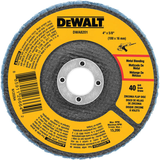 DeWalt DWA8206 40 Grit Zirconia T27 Flap, 4-1/2-Inch X 7/8-Inch