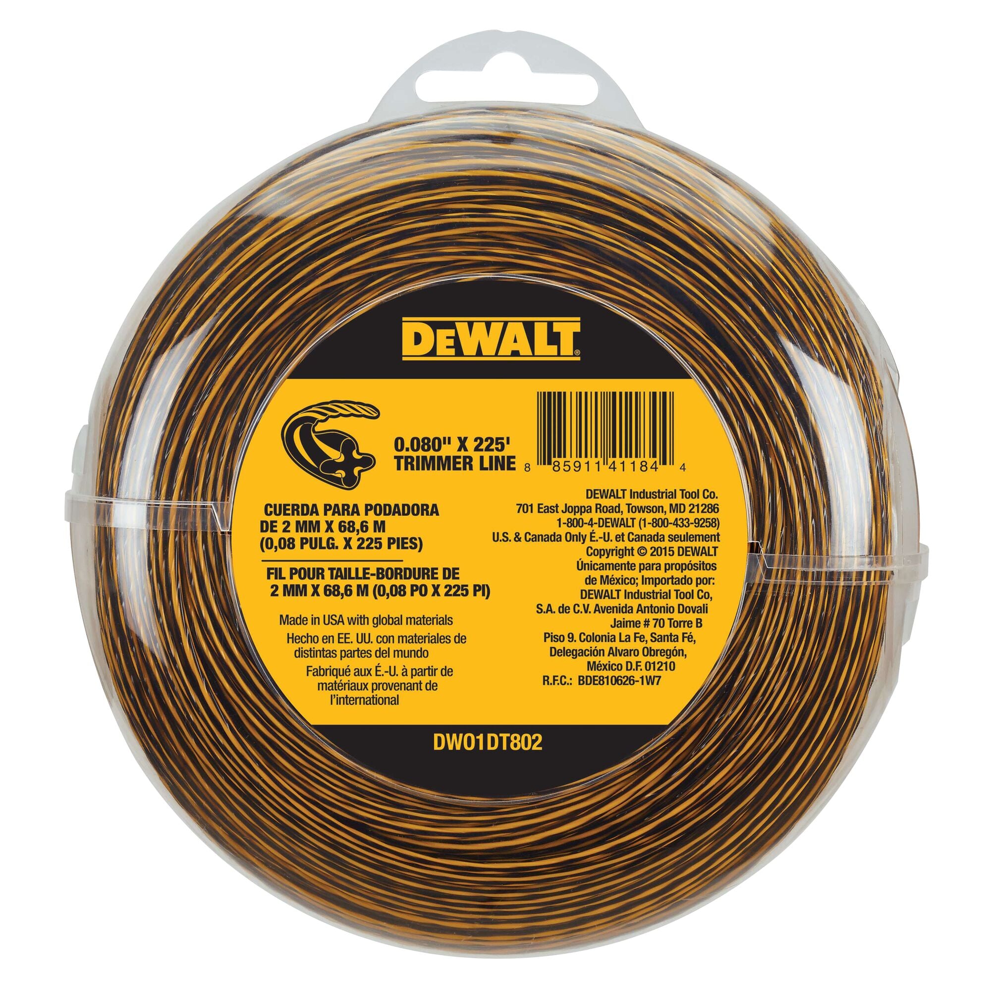 DeWalt DW01DT802 Trimmer Line 0.080 In. x 225 Ft.