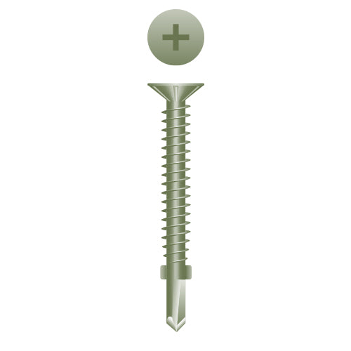 FB824R - Strong-Point Phillips Flat Head w/Nibs and Wings, Self-Drilling Ruspert Coated, 8-18 x 2-1/4, Box of 3,000