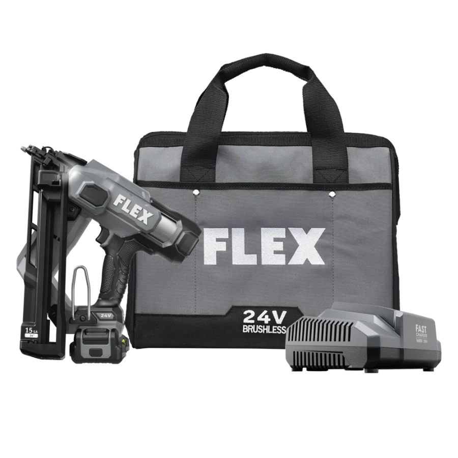 FLEX FX4311B-1A 15Ga Angled Nailer Kit (1x2.5Ah Battery+160W Charger)