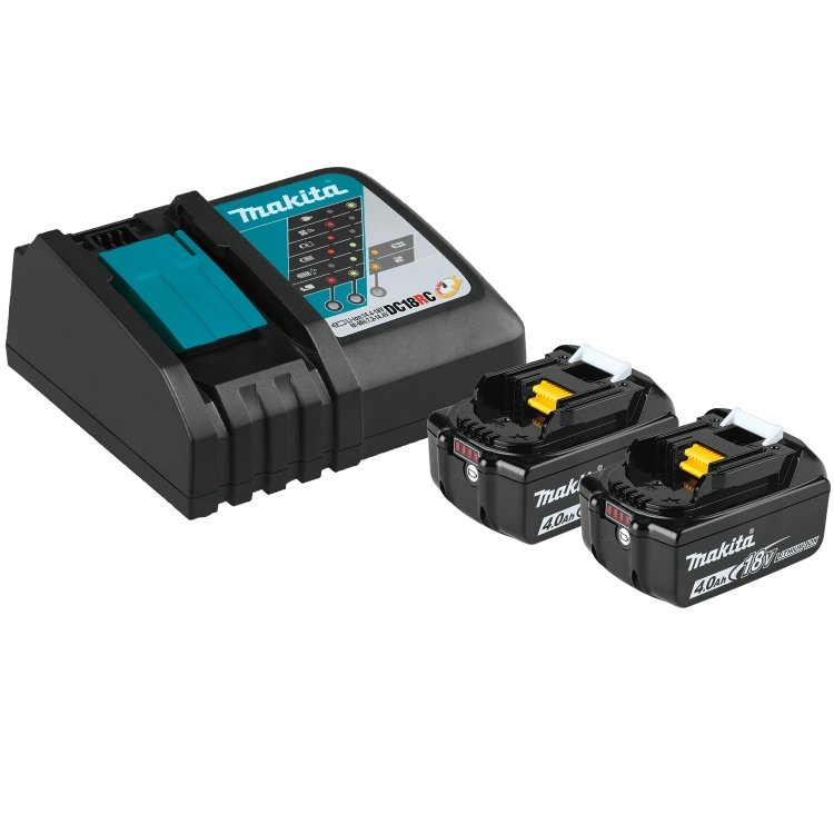 Makita BL1840BDC2X 18V LXT® Lithium-Ion Battery and Rapid Optimum Charger Starter Pack, 2ea. BL1840B, DC18RC, (4.0Ah)