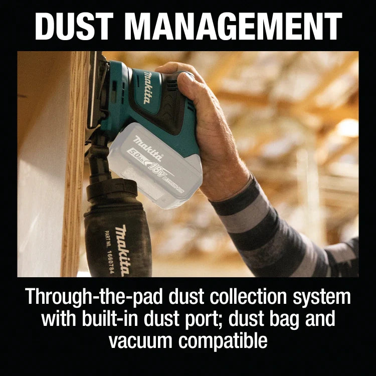 Makita XOB02Z 18V LXT® Lithium‑Ion Cordless 1/4 Sheet Finishing Sander (Tool Only)