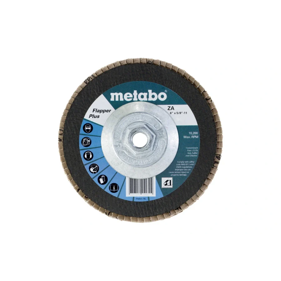 Metabo 629475000 6” Hubbed Flapper Plus 60 Grit Type 27