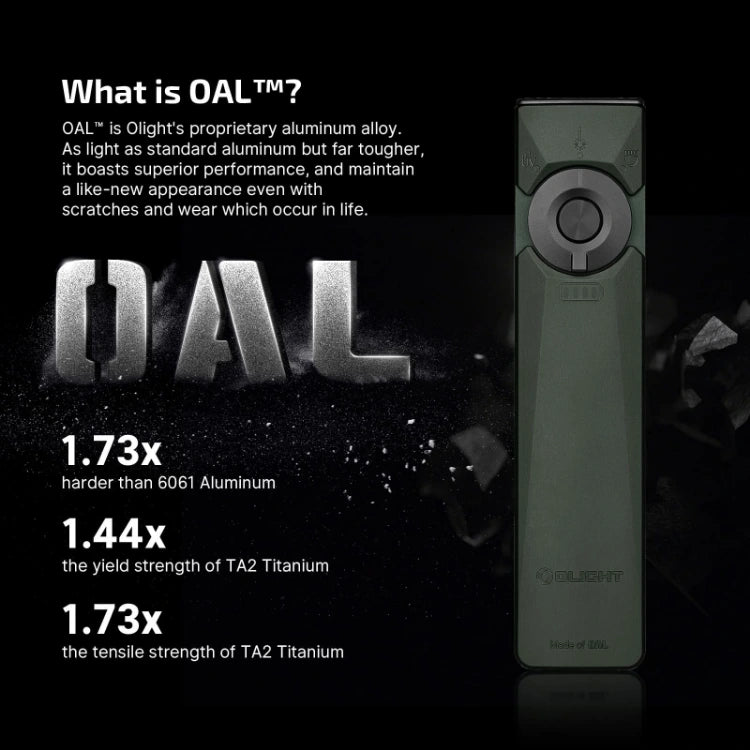 OLIGHT ARKFELDULTRA3ROLGYNW Arkfeld Ultra 3-in-1 EDC Flashlight with O-aluminum Material  Color - Olive Grey NW(4000K~5000K)