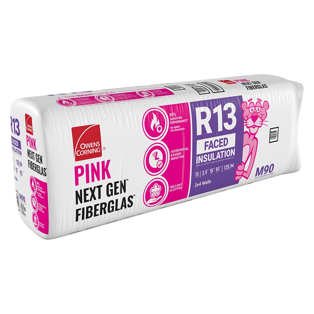M90 R-13 kraft-faced fiberglass insulation package