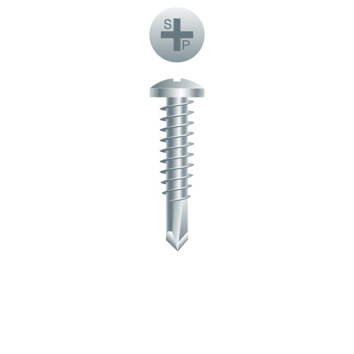 P124 - Strong-Point Phillips Pan Head, Zinc Plated, 10-16 x 3, #3 Point, Box of 1,000